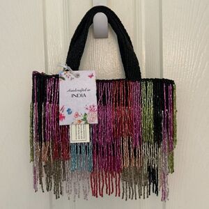 Viral Multicolor Beaded Fringe Handbag
